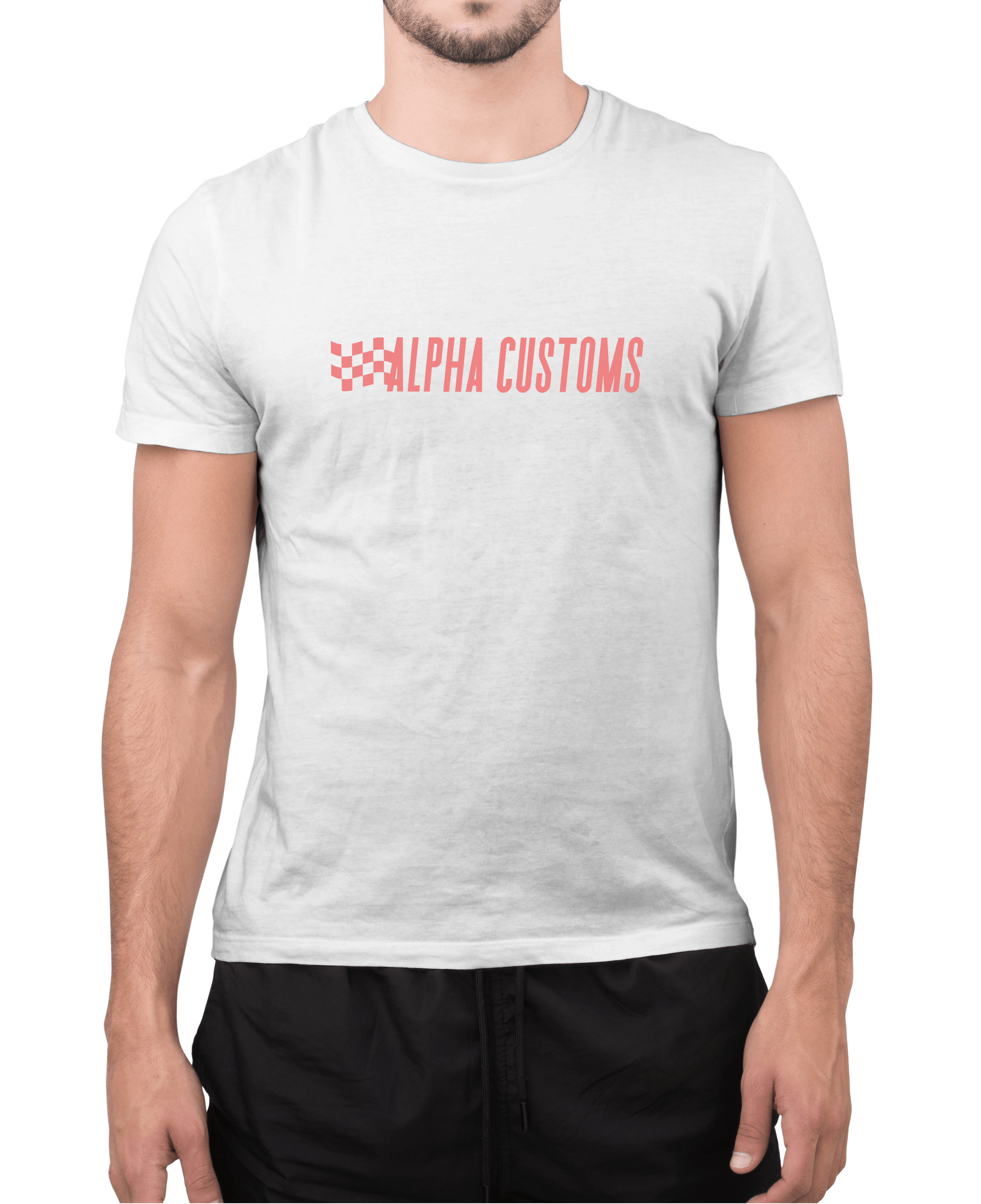Raceflag T-Shirt Weiß - Alpha Customs Germany