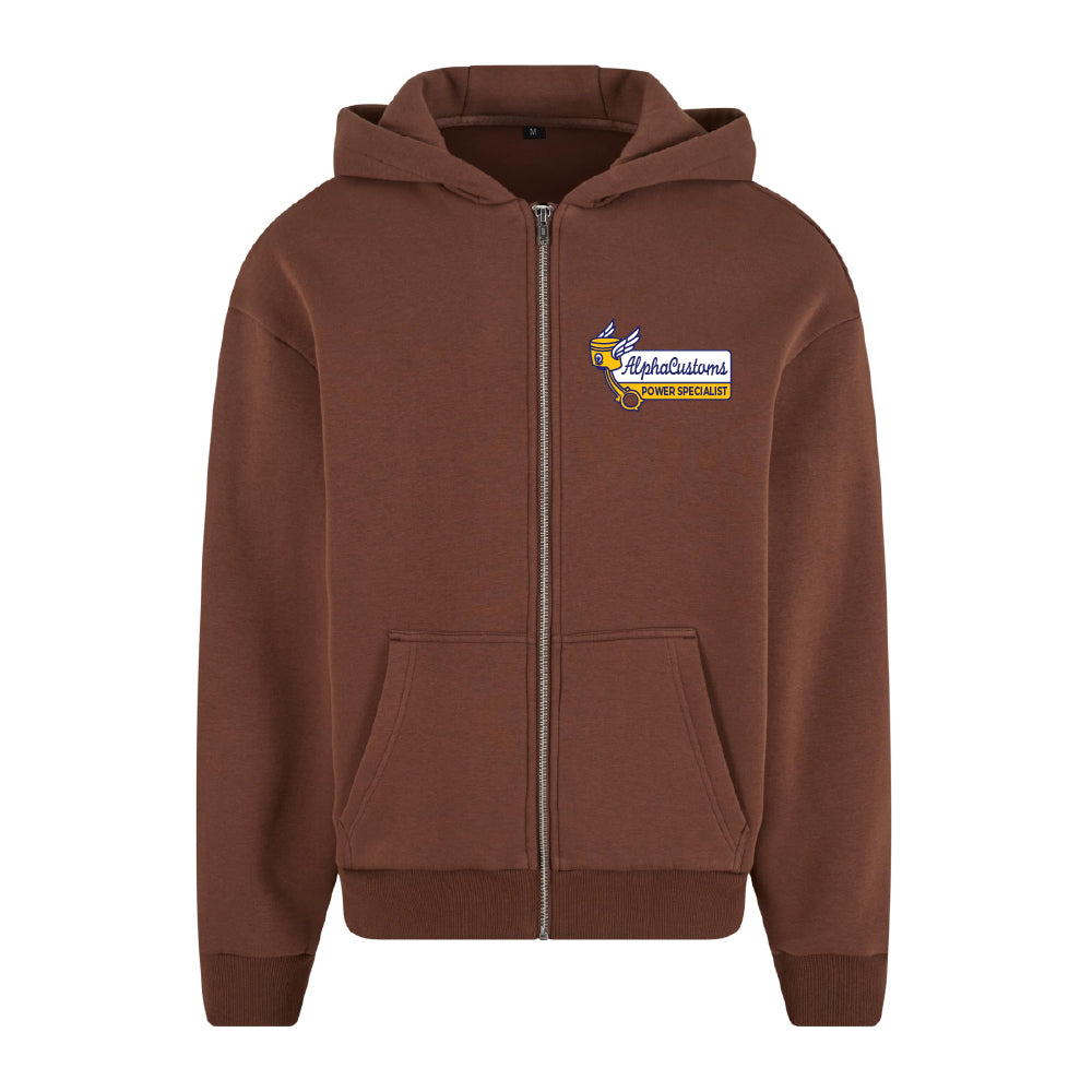 Alpha Customs Zip Hoodie Braun