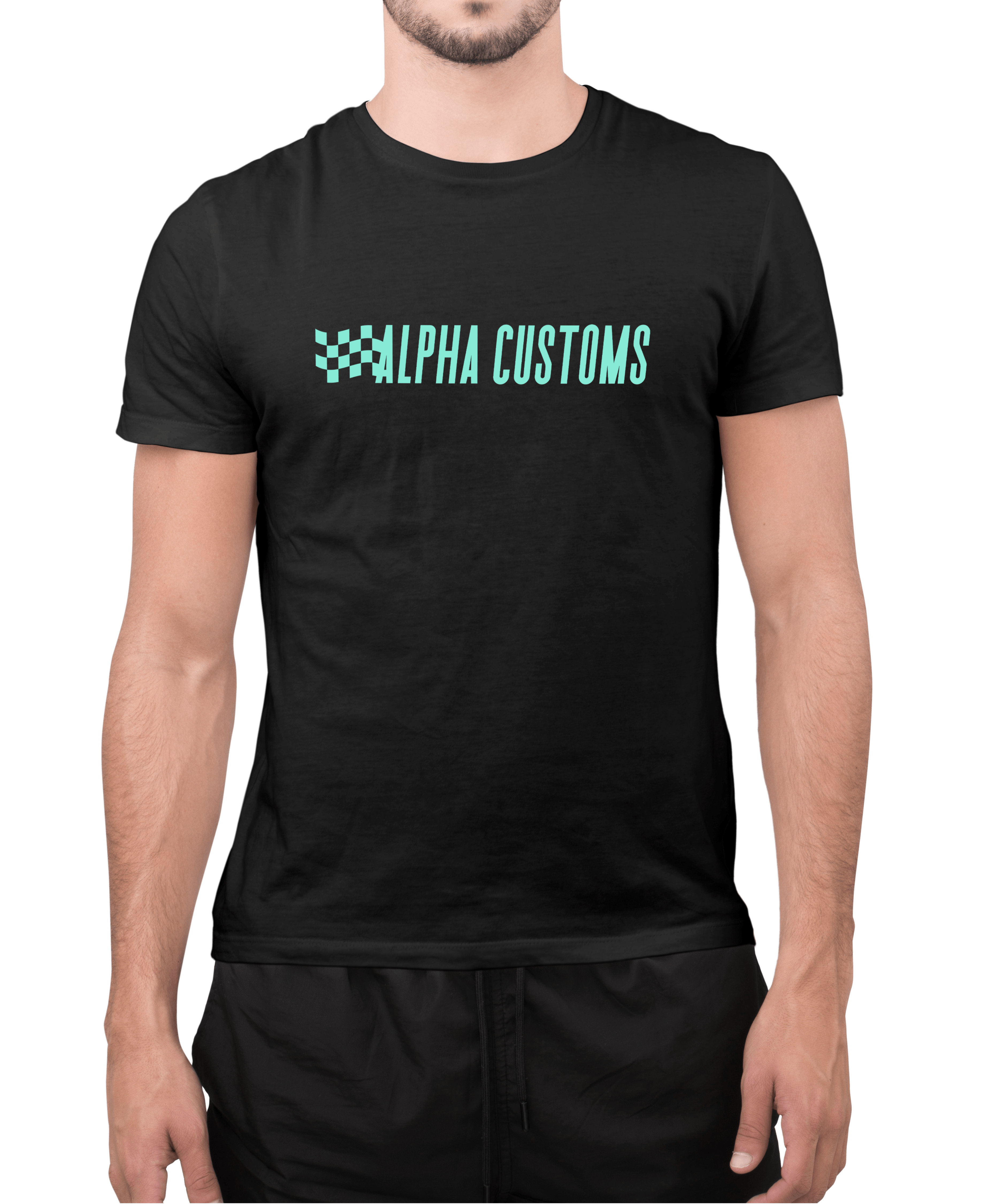 Raceflag T-Shirt Schwarz - Alpha Customs Germany